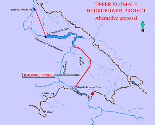 Upper Kotmale underground tunnel map