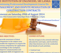 CPD COURSE : "Management and Dispute Resolution of Construction Contracts"