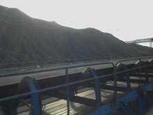 Coal storage at Norochcholai coal power plant.