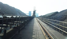 Coal storage at Norochcholai coal power plant.