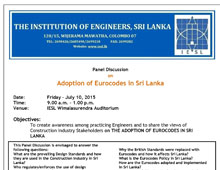 PANEL DISCUSSION: "Adoption of Eurocodes in Sri Lanka"