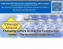 PUBLIC LECTURE : "Changing Culture to Improve Construction Safety – The Australian Experience"