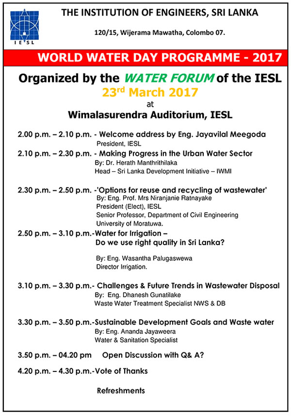 World Water Day Programme - 2017