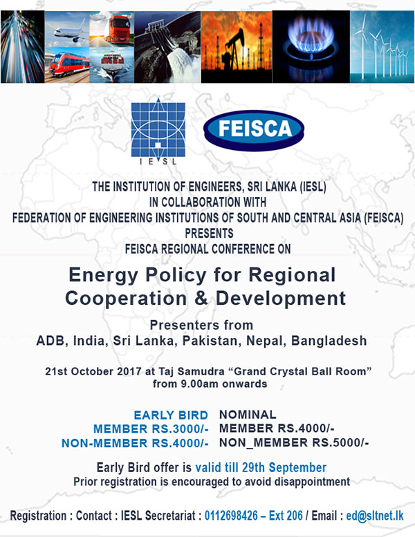 IESL - FEISCA Seminar on Energy Policy for Regional Cooperation & Development 