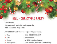 Invitation – IESL Christmas Party - 2017 