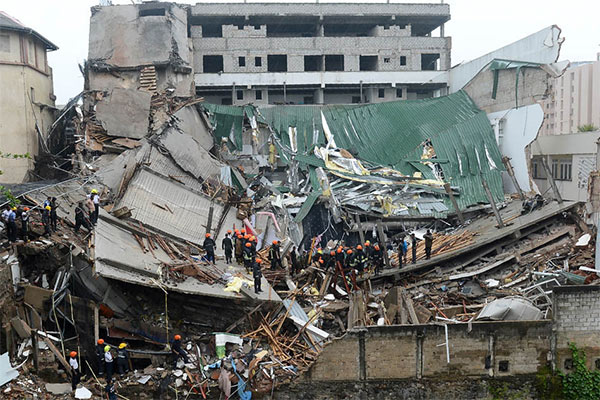 7-storey building collapses in Sri Lanka