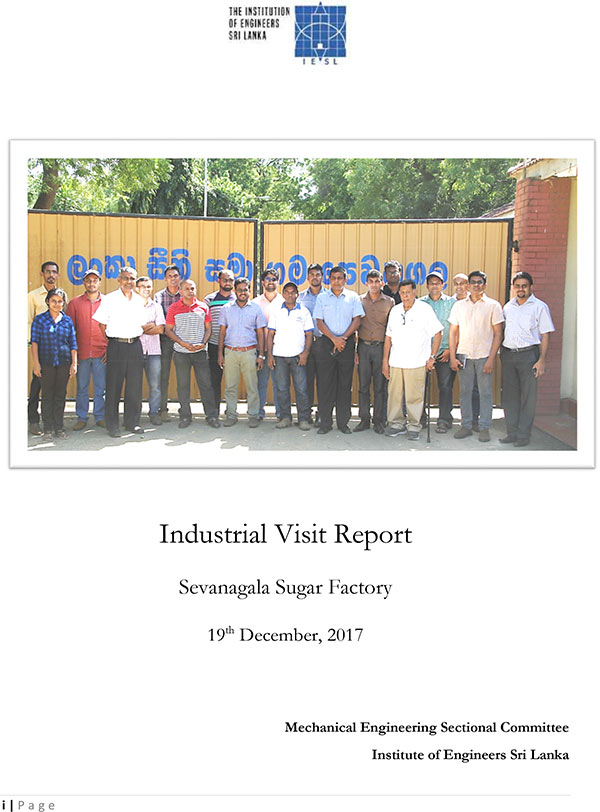 Industrial Visit Report - Sevanagala Sugar Factory 