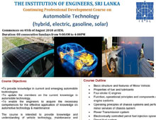 CPD COURSE : AUTOMOBILE TECHNOLOGY (HYBRID, ELECTRIC, GASOLINE, SOLAR)